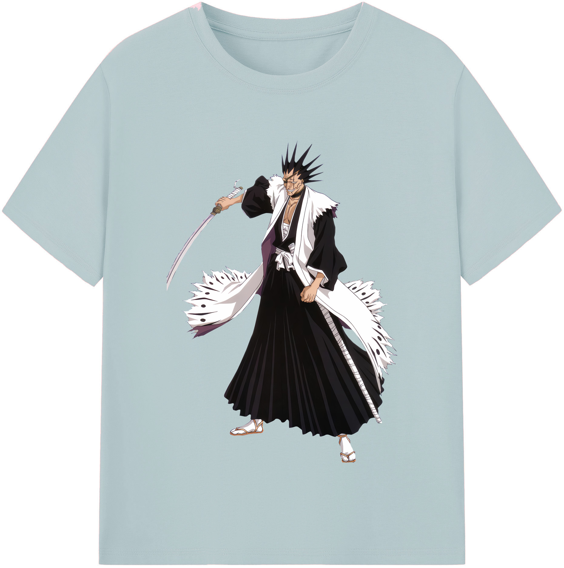 （画像用） ブリーチ ざらき けんぱち BLEACH Zaraki Kenpachi 綿100％半袖Tシャツ（フロントプリント）